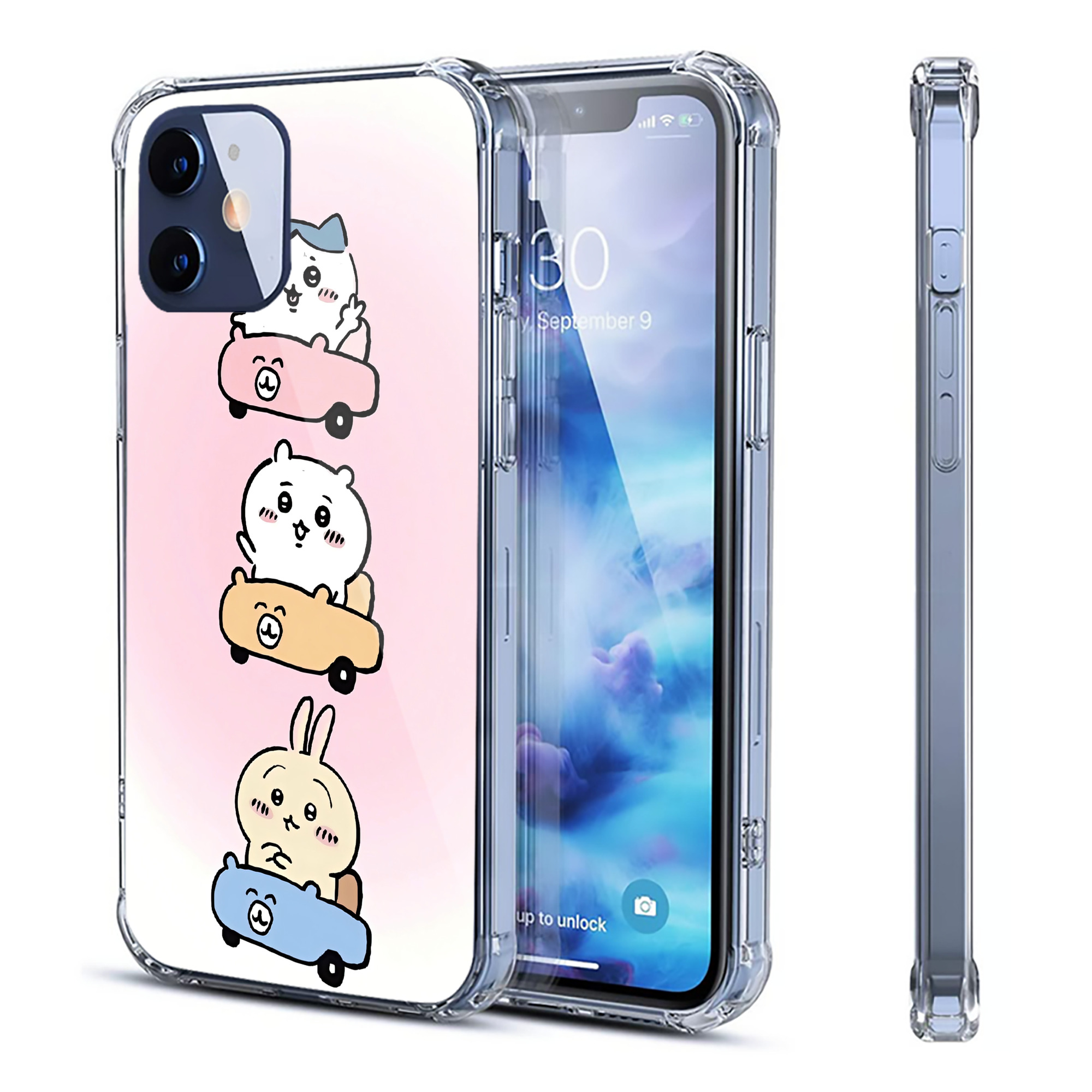 （画像用） ちいかわ Chii-kawa 【iPhone 12シリーズ対応】透明スマホケース（クリアソフトケース）
